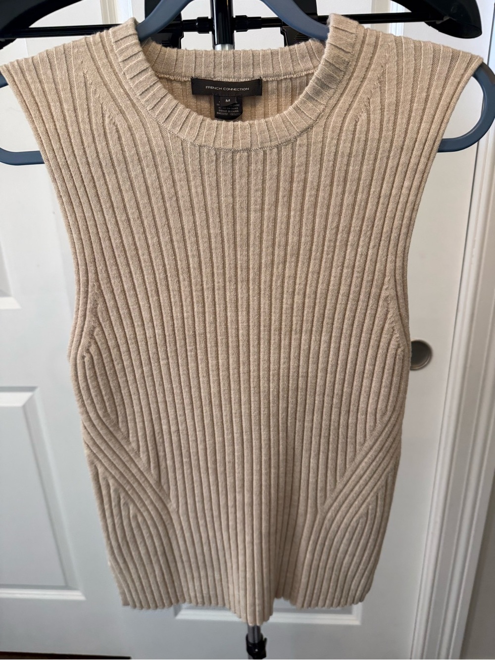French Connection Ribbed Sleeveless Crew Sweater